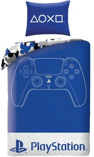 Posteľné obliečky z mikrovlákna PlayStation - 70 x 90 cm + 140 x 200 cm - zapínanie na zips