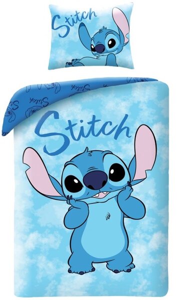 Bavlnené posteľné obliečky Stitch v oblakoch - 100% bavlna - 70 x 90 cm + 140 x 200 cm
