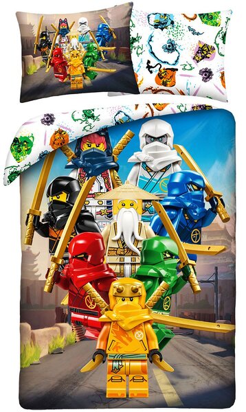 Bavlnené posteľné obliečky LEGO Ninjago - 100% bavlna - 70 x 90 cm + 140 x 200 cm