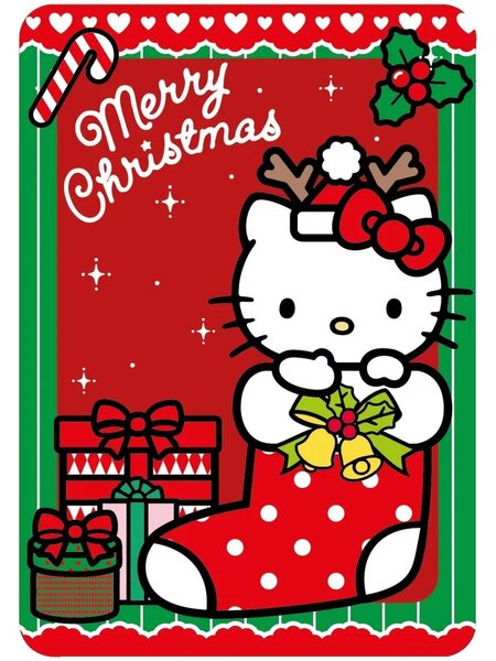 Vianočná flísová deka Hello Kitty - 100 x 140 cm
