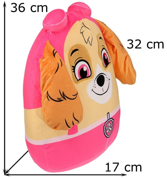 Squish vankúšik Labková patrola - Paw Patrol - motív Skye - 36×32×17 cm