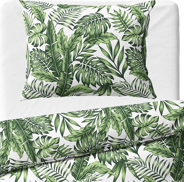 Bavlnené posteľné obliečky Jungle Leaves - 100% bavlna Renforcé - 70 x 90 cm + 140 x 200 cm