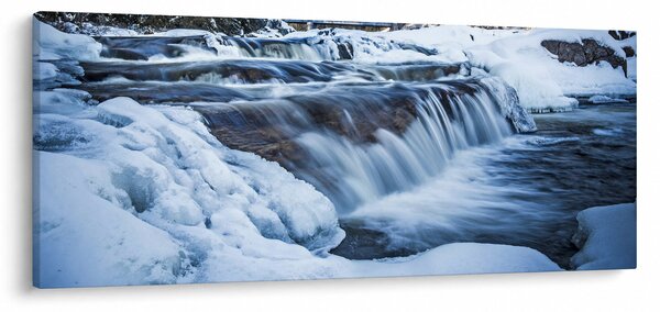 Obraz rieky v zime (120x50 cm)