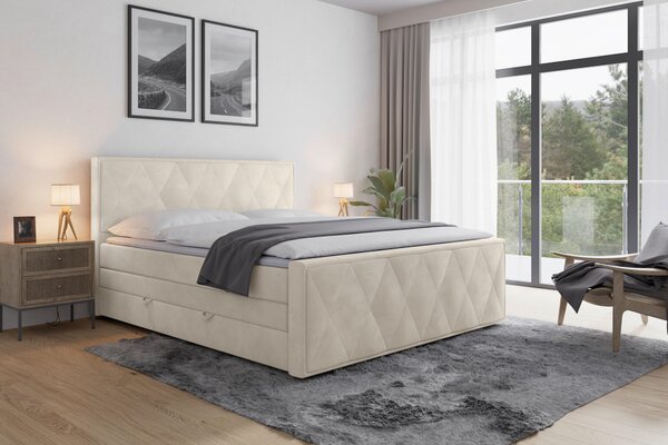 BOXSPRINGOVÁ POSTEĽ, 180/200 cm, biela Livetastic - Online Only spálne, Online Only