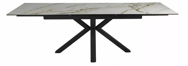 Signal COLUMBUS CERAMIC stôl jedál. 160(240)X90, biela AMBER BIANCO/čierna