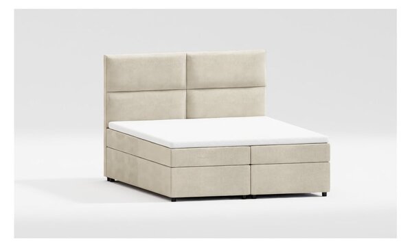 Béžová boxspring posteľ s úložným priestorom 160x200 cm Rico – Ropez