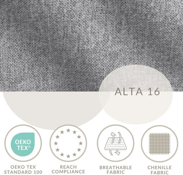 Sivá čalúnená dvojlôžková posteľ s úložným priestorom s roštom 200x200 cm Lounge L – Maison de Rêve