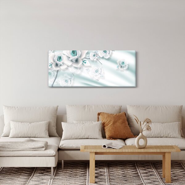 Obraz - Tyrkysové kvety ruží (120x50 cm)