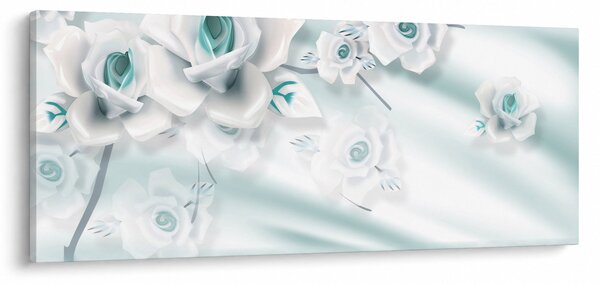 Obraz - Tyrkysové kvety ruží (120x50 cm)