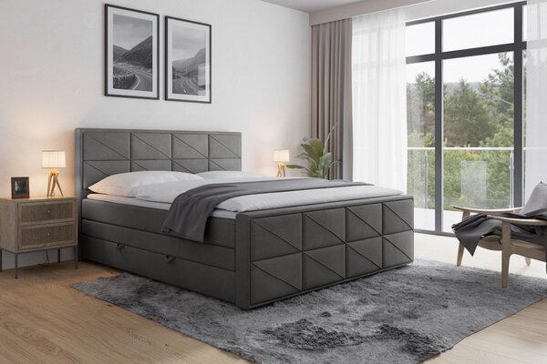 BOXSPRINGOVÁ POSTEĽ, 180/200 cm, antracitová MID.YOU - Online Only spálne, Online Only