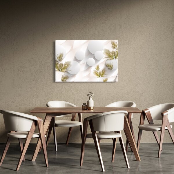 Obraz - 3D kruhy s kvetinami (90x60 cm)