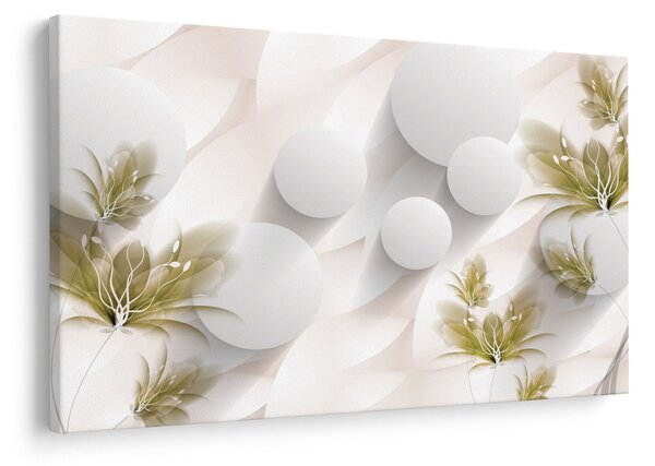 Obraz - 3D kruhy s kvetinami (90x60 cm)