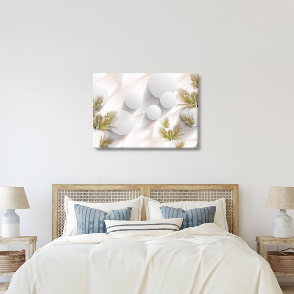 Obraz - 3D kruhy s kvetinami (70x50 cm)