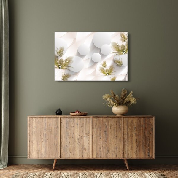 Obraz - 3D kruhy s kvetinami (90x60 cm)
