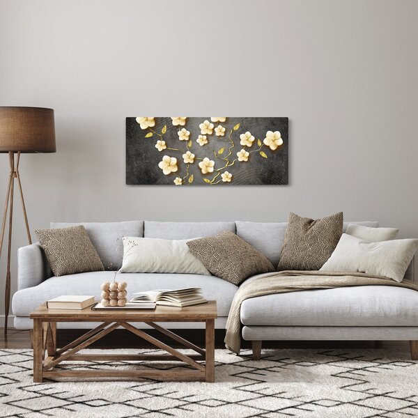 Obraz - Zlatý ker v čiernom pozadí (120x50 cm)