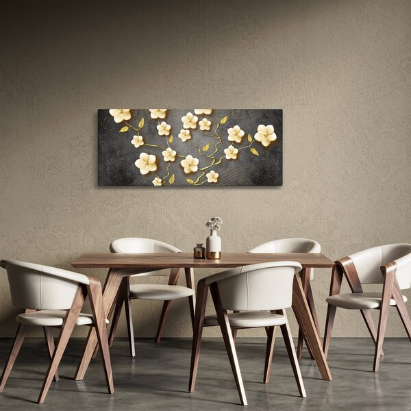 Obraz - Zlatý ker v čiernom pozadí (120x50 cm)