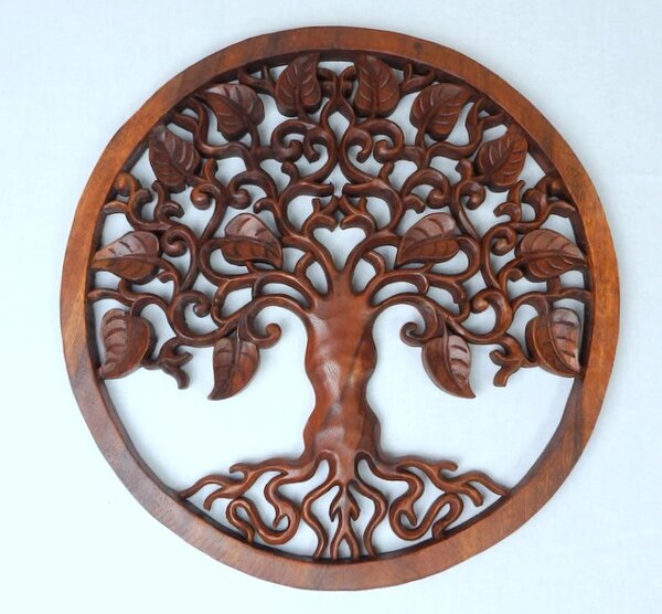 Dekorácia na stenu Strom života I, exotické drevo, ručná práca