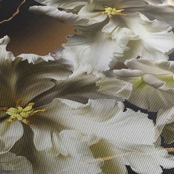 Obraz - Kvety orchideí na mramorovom pozadí (70x50 cm)