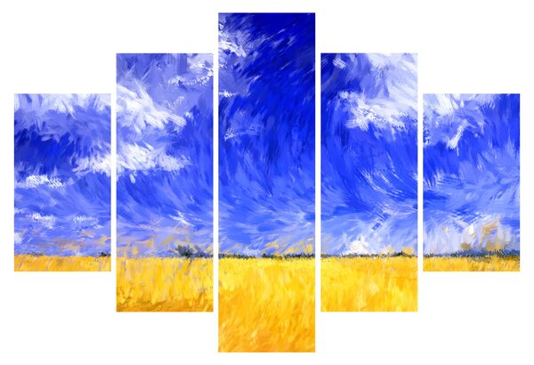 Obraz - Olejomaľba, Zlaté pole (150x105 cm)