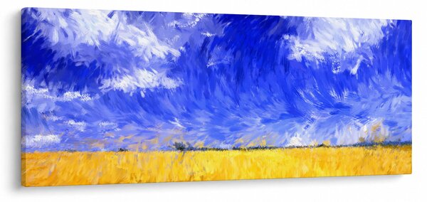 Obraz - Olejomaľba, Zlaté pole (120x50 cm)