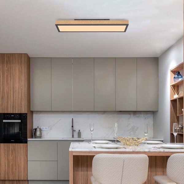 Stropné svietidlo Doro LED, dĺžka 60 cm, dub, drevo, Svetlé drevo, Obývacia izba / jedáleň, Drevo, Moderný, Stropné svetlo