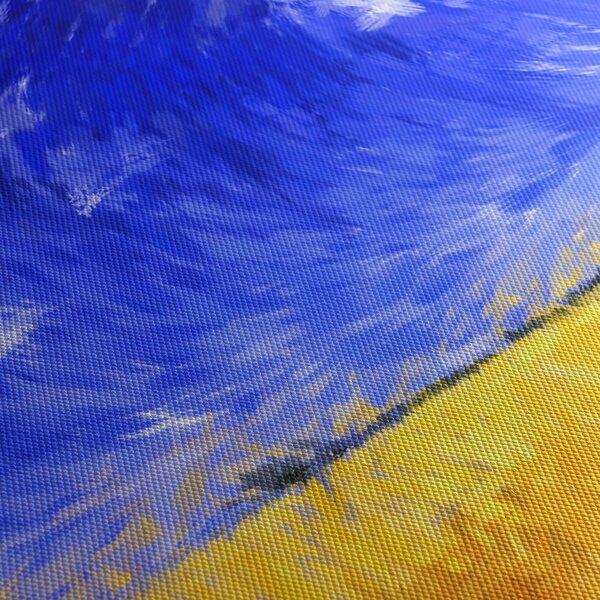 Obraz - Olejomaľba, Zlaté pole (s hodinami) (90x30 cm)