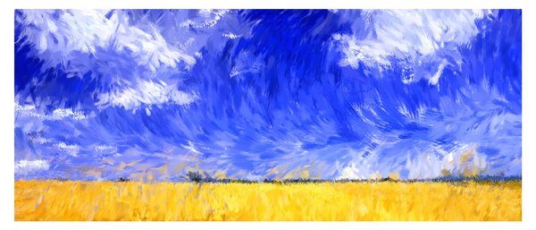 Obraz - Olejomaľba, Zlaté pole (120x50 cm)