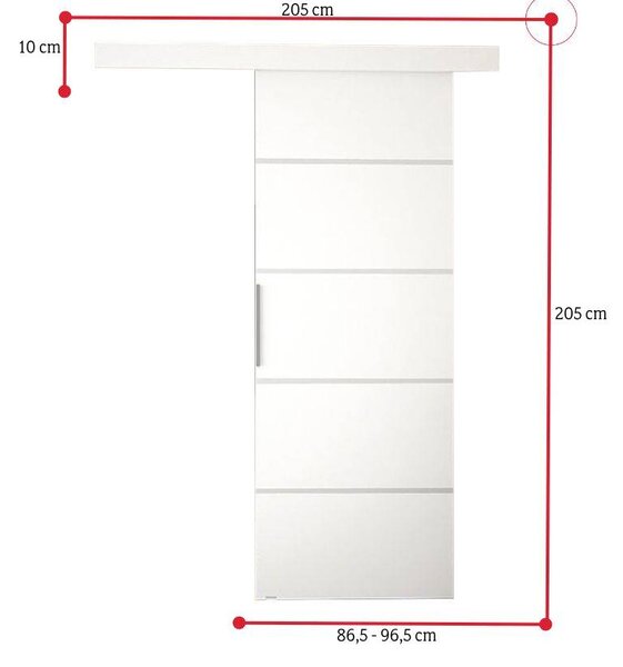 Posuvné dvere DOLANO III, 86,5x205, biela