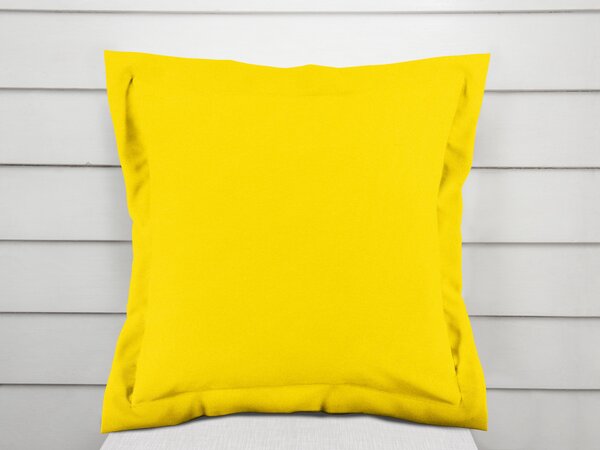 Biante Dekoračná obliečka na vankúš s lemom Leona LN-039 Sýto žltá 50 x 50 cm
