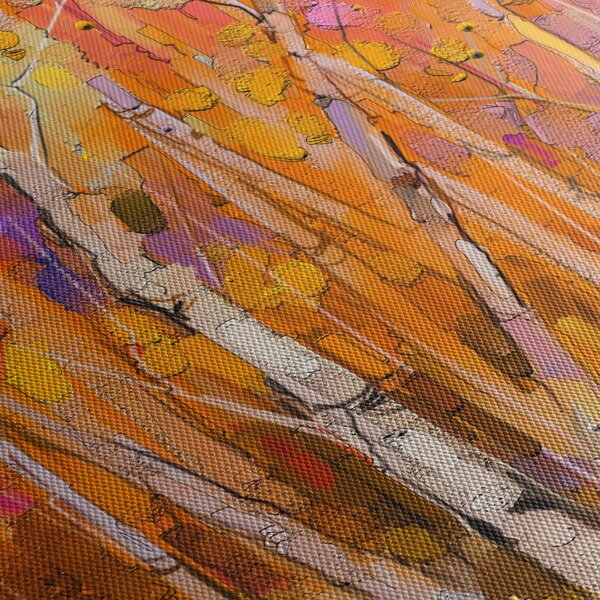 Obraz - Jesenný les (s hodinami) (90x30 cm)