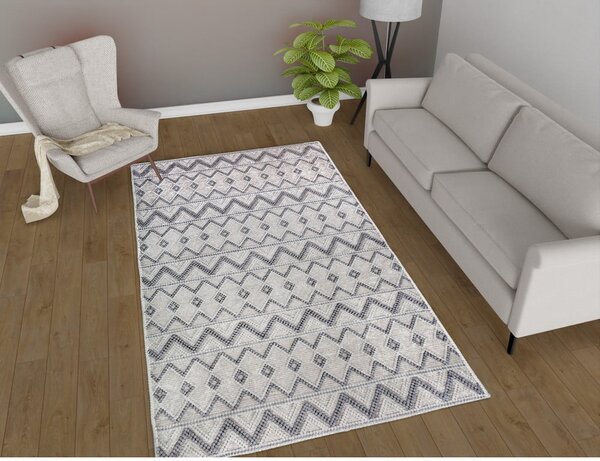 Sivý prateľný behúň 80x200 cm Zig Zag – Vitaus