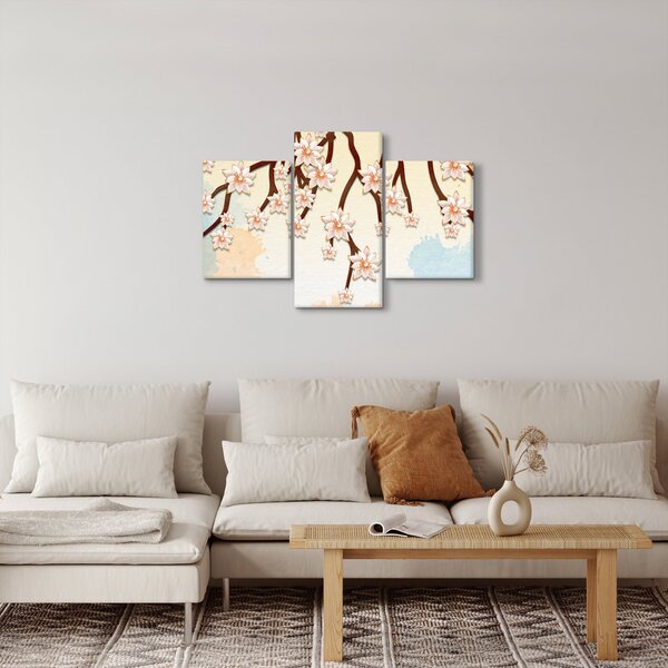 Obraz - Kvety na vetvách, farebné (90x60 cm)