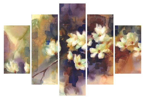 Obraz - Biele magnólie, maľba (150x105 cm)