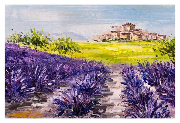 Obraz - Provance, Francúzsko, olejomaľba (90x60 cm)