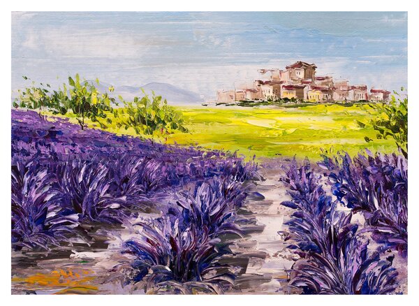 Obraz - Provance, Francúzsko, olejomaľba (70x50 cm)