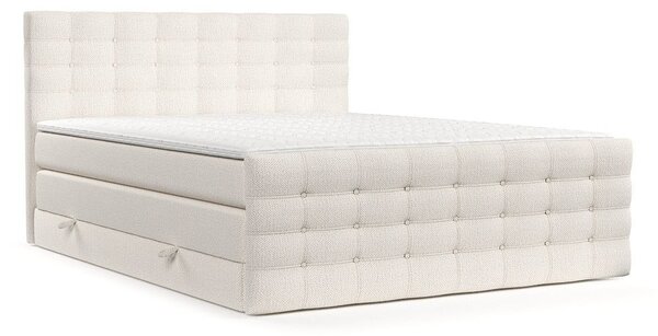 Krémová boxspring posteľ s úložným priestorom 200x200 cm Blend – Maison de Rêve