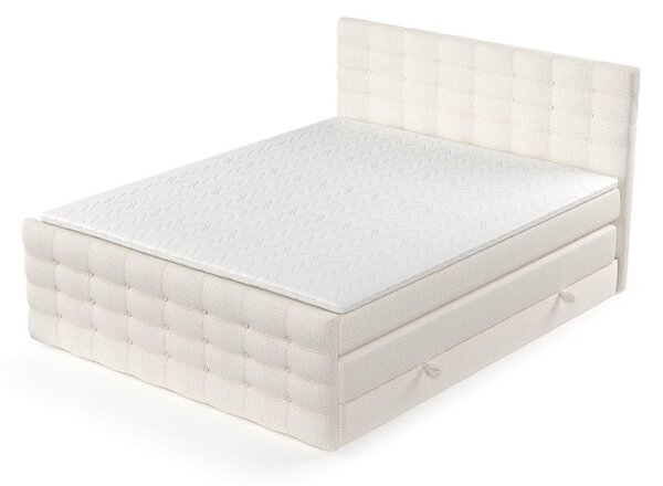 Krémová boxspring posteľ s úložným priestorom 200x200 cm Blend – Maison de Rêve