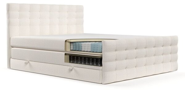 Krémová boxspring posteľ s úložným priestorom 200x200 cm Blend – Maison de Rêve
