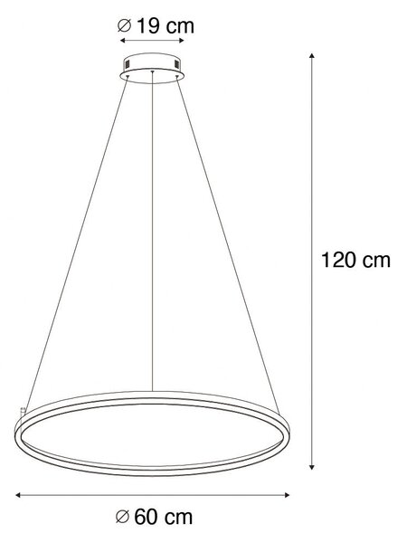Inteligentné závesné svietidlo čierne 60 cm vrátane LED a RGBW - Girello