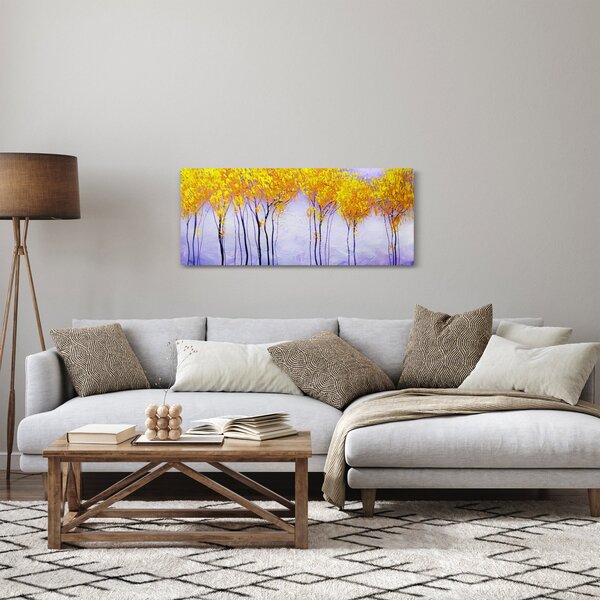 Obraz žltých stromov (120x50 cm)