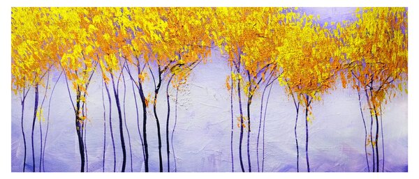 Obraz žltých stromov (120x50 cm)