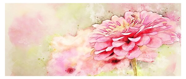 Obraz - Ružový kvet, aquarel (120x50 cm)