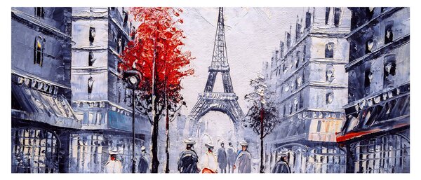Obraz uličky v Paríži, olejomaľba (120x50 cm)