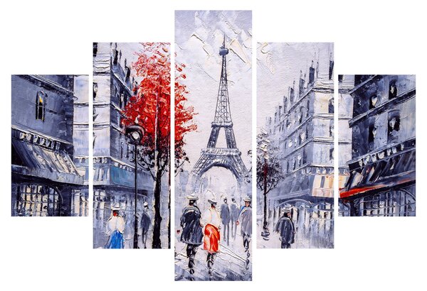 Obraz uličky v Paríži, olejomaľba (150x105 cm)