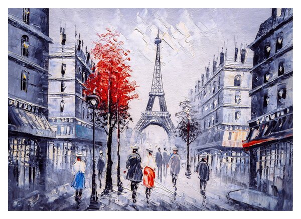 Obraz uličky v Paríži, olejomaľba (70x50 cm)