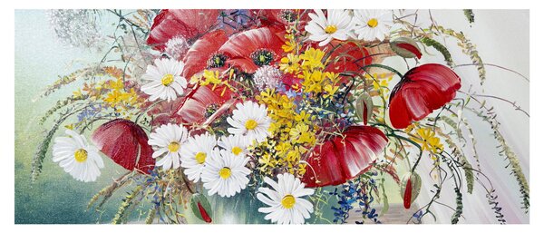 Obraz vázy s divokými kvetmi (120x50 cm)