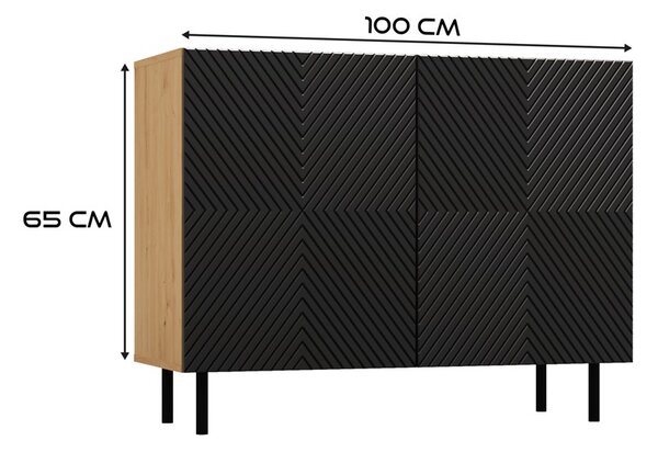 TP Living Komoda KAMA 100 cm dub artisan/čierna