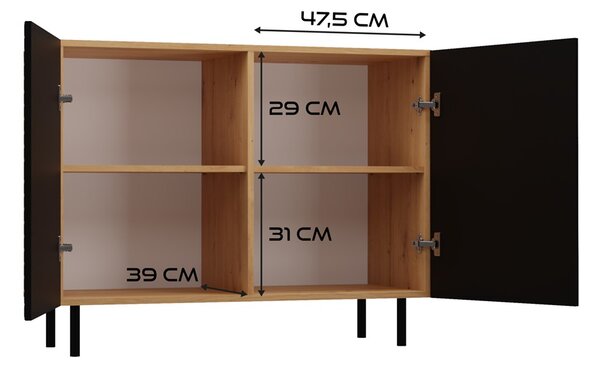 TP Living Komoda KAMA 100 cm dub artisan/čierna
