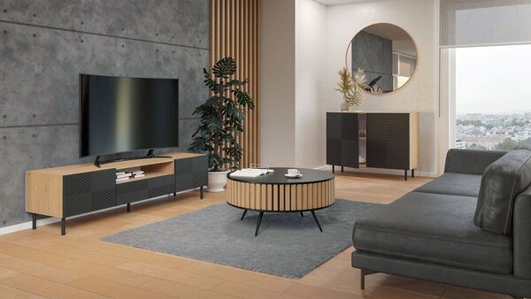 TP Living Komoda KAMA 100 cm dub artisan/čierna