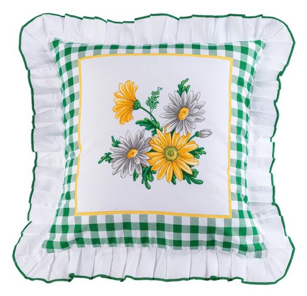 Sada 2 ks obliečok na vankúšiky s volánikom GERBERA 40 x 40 cm